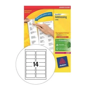 Image of Avery QuickPEEL Addressing Labels 99.1 x 38.1mm White Pack of 560 Labels
