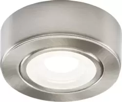 Image of KnightsBridge Round LED Under Cabinet Fitting- Cool White - Brushed Chrome