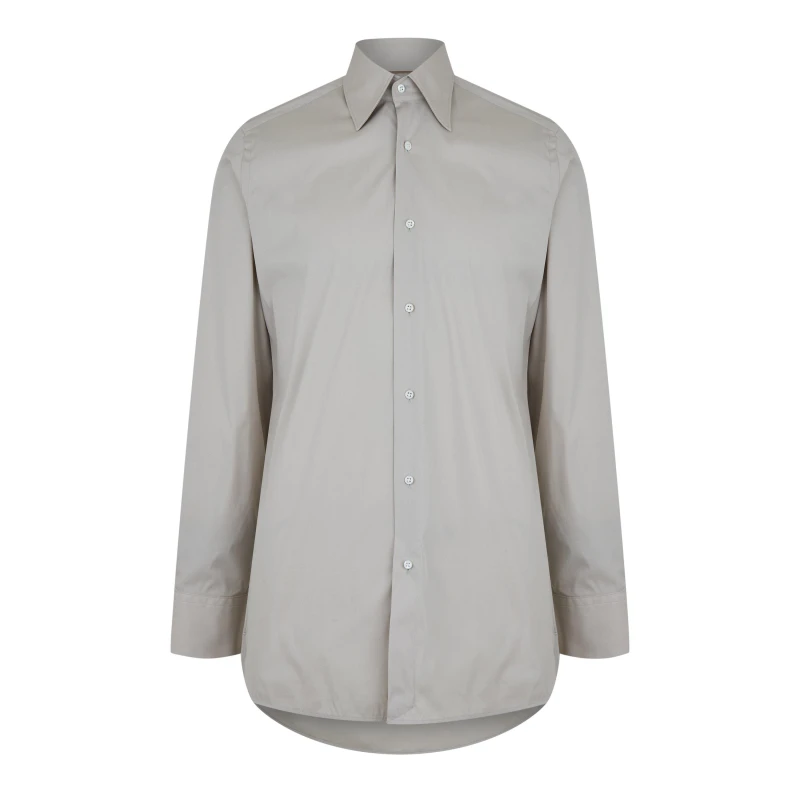 Image of Boss Mens Camel Long Sleeve Dress Shirt Beige 271 male 15 inch