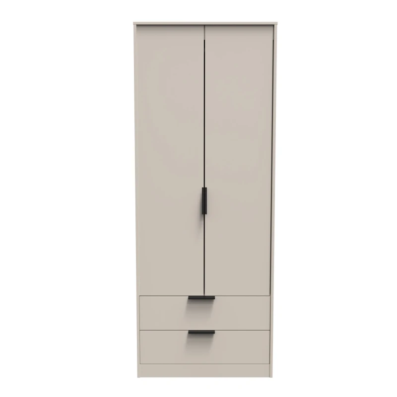 Image of Studio Hong Kong Tall 2 Drawer Double Wardrobe Wardrobes Large Beige 42287490430