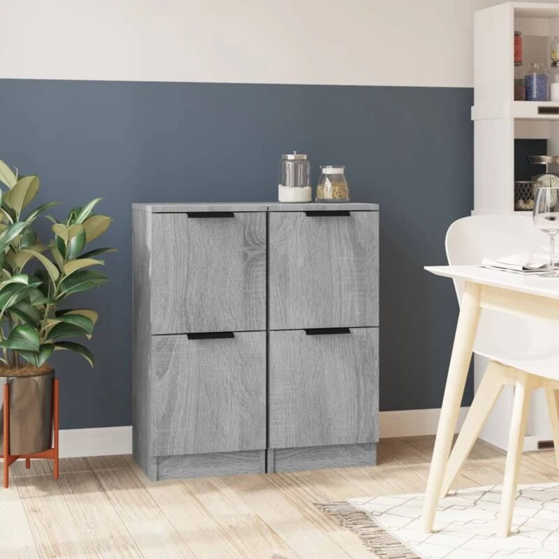 Image of VIDAXL Sideboards 2 pcs Grey Sonoma 30x30x70cm Engineered Wood vidaXL 8720287084167