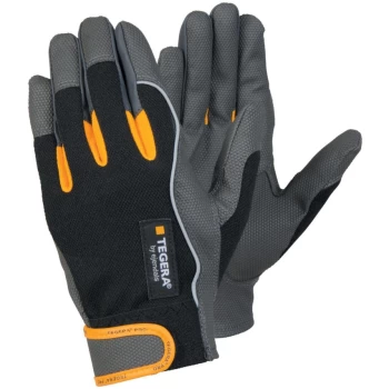 Image of 9120 Tegera Pro Palm-side Coated Grey/Black Gloves - Size 10