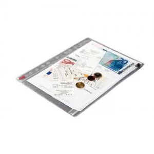 Image of Esselte Punched Pocket with Slide Zipper, Transparent, Matte, 200