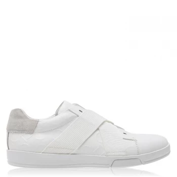 Image of Calvin Klein Baku Brushed Leather Trainers - White