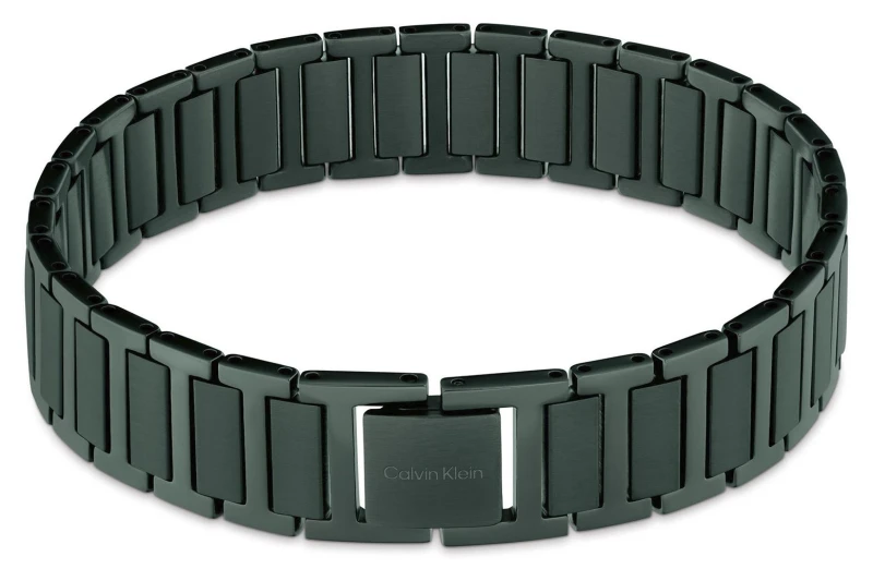 Image of Calvin Klein 35100030 Structured Links Mens Green-Tone Jewellery