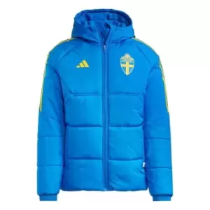 Image of adidas Sweden Condivo 22 Winter Jacket Mens - Glow Blue / Eqt Yellow