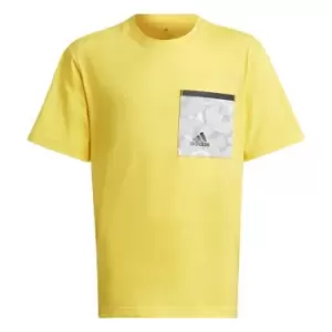 Image of adidas Future Pocket T-Shirt Kids - Impact Yellow / Black