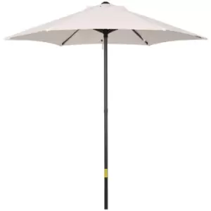 Image of Outsunny 1.96m Parasol Patio Umbrella, Outdoor Sun Shade with 6 Sturdy Ribs for Balcony, Bench, Garden, Cream White