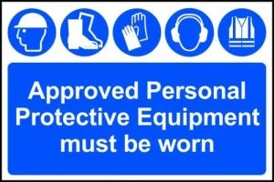 Image of Approved Personal Protective Equipment Must Be Worn - PVC (600 X 400MM)