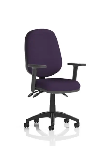 Image of Eclipse III Lever Task Operator Chair Bespoke With Height Adjustable Arms In Purple