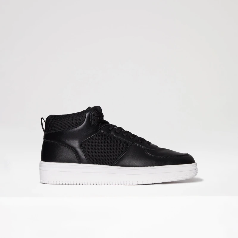 Image of Threadbare 'Villa' Sport Panel High Top Trainers Black