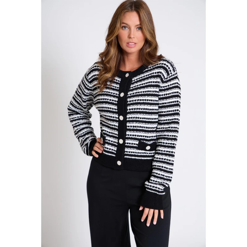 Image of Be You Button Trim Cardigan - Black 8