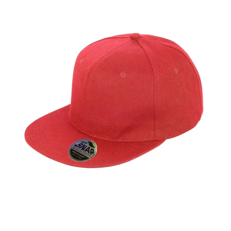 Image of Result Result Men Core Bronx Original Flat Peak Snapback Solid Colour Cap in Red Red One Size Male 5054171452255