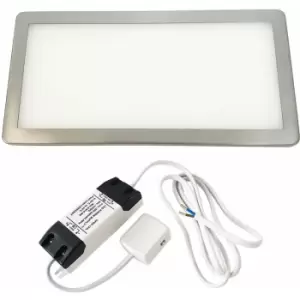 Image of Loops - 1x brushed nickel Ultra-Slim Rectangle Under Cabinet Kitchen Light & Driver Kit - Warm White Diffused led