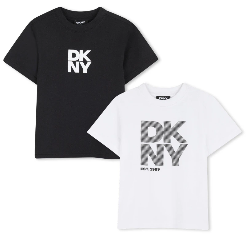 Image of DKNY 2pk Tee Jn63 Black/White male 6Y