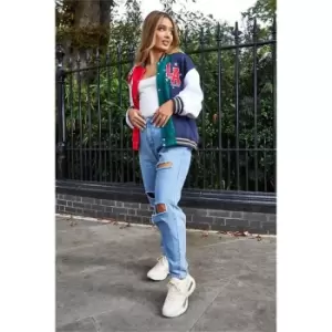 Image of I Saw It First Thigh Rip Straight Leg Jeans - Blue