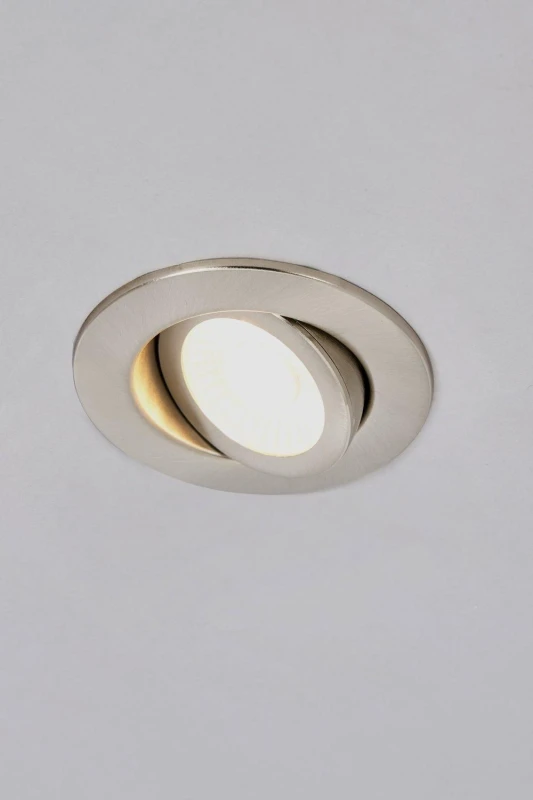 Image of Spa Eden LED Tiltable Fire Rated Downlight 7W Dimmable Tri-Colour CCT 60° Satin Nickel