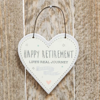 Image of Love Life Mini Heart Plaque - Happy Retirement