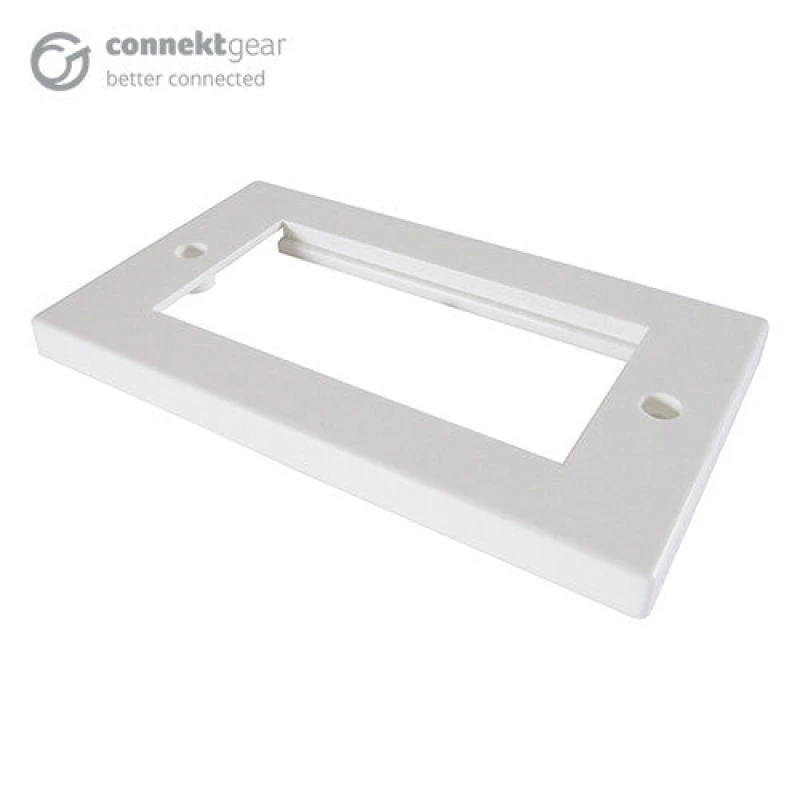 Image of CONNEkT Gear connektgear Double Faceplate for RJ45 Modules - 4 Module version 145 x 85mm - White 90-0105