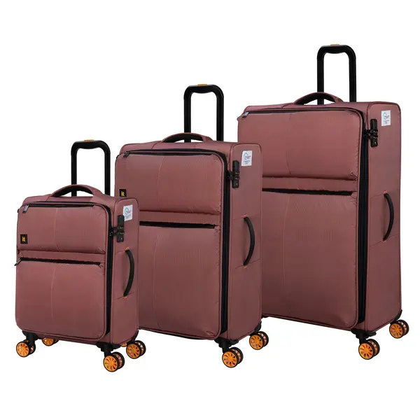 Image of IT Luggage Lykke W3BZ0 Soft Shell Dark Pink Suitcase 3Pcs Set