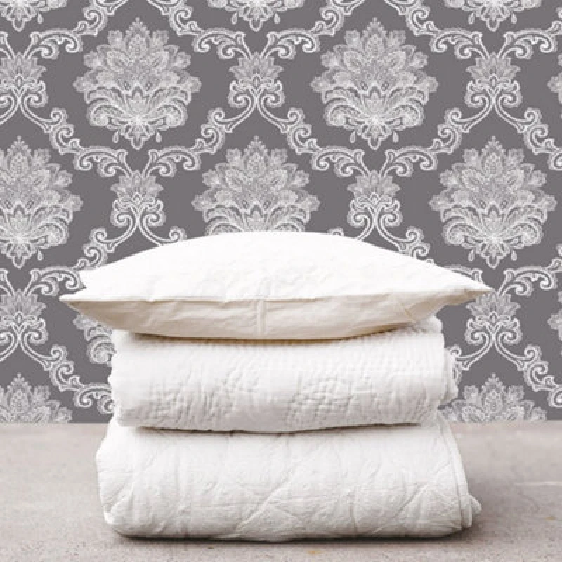 Image of Galerie Nordic Elements Black La Dentelle Damask Wallpaper Roll