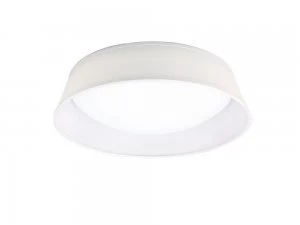 Image of Flush Ceiling LED Cylindrical 45cm Off White 3000K, 2100lm, White Acrylic with Ivory White Shade