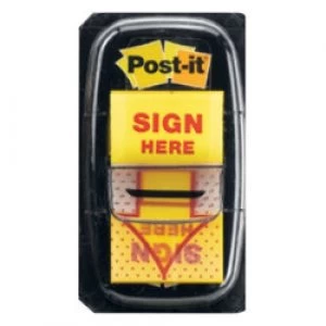 Image of Post it Index Flags 680 9 Yellow 1.19 x 4.32cm 70gsm 50 Strips