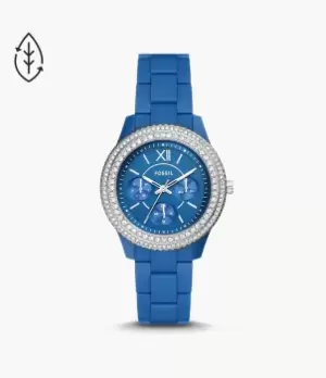 Image of Fossil Women Stella Multifunction Blue Castor Oil Watch