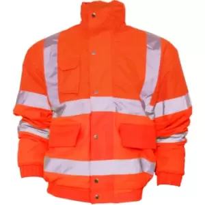 Image of Yoko Mens Hi-Vis Bomber Jacket (XL) (Hi Vis Orange) - Hi Vis Orange