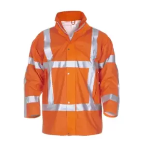Image of Neer Multi Hydrosoft Flame Retardant Anti-static High Visibility Waterproof Parka Orange - Size S