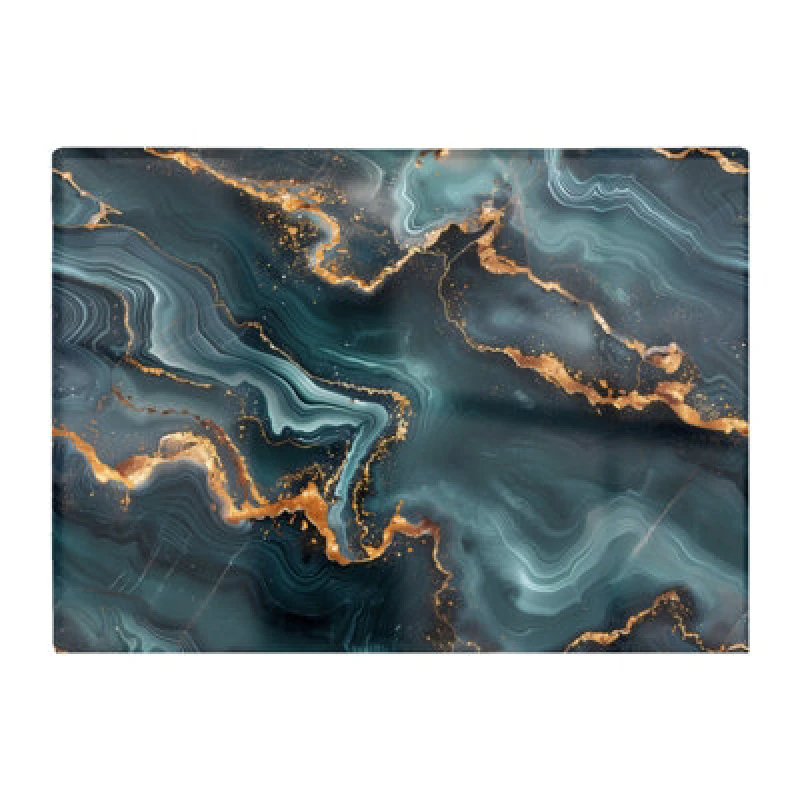 Image of Warren Reed Designer Gold, Blue Marble Effect Chopping Board