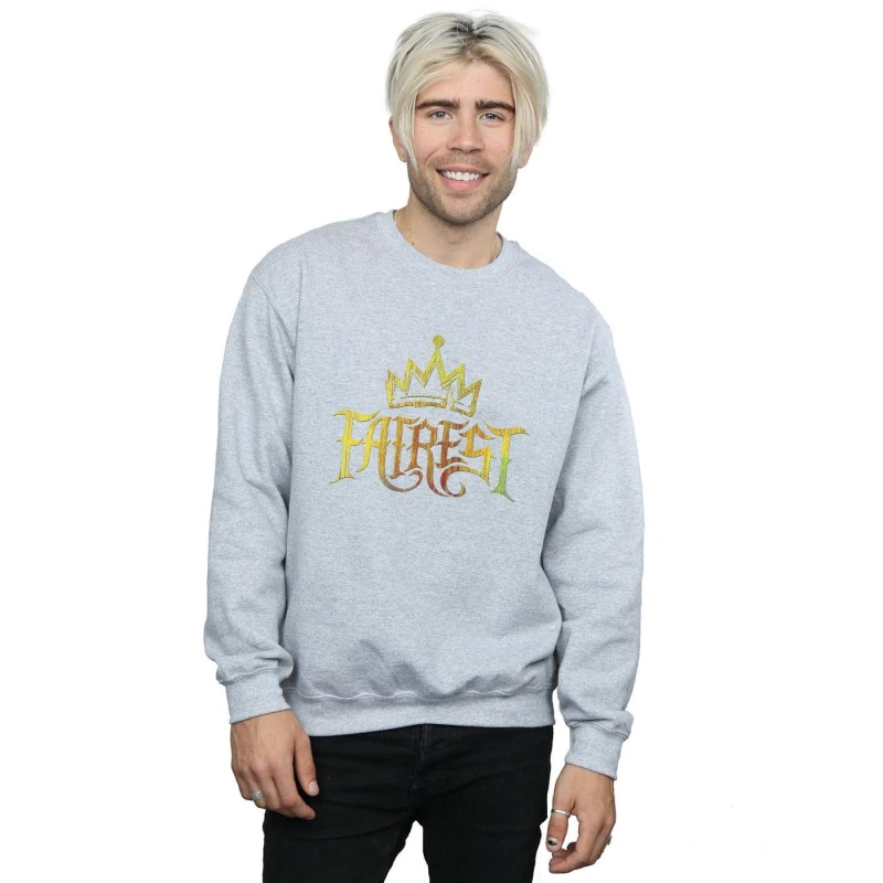 Image of Disney Men The Descendants Fairest Gold Sweatshirt in Grey Size: Small Grey S Male 5057972021330