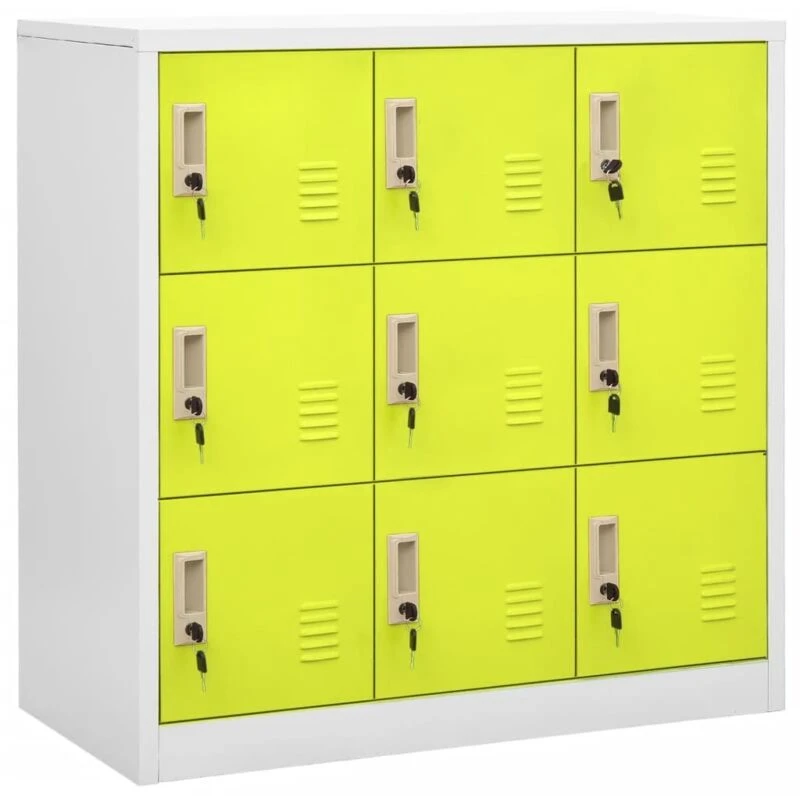 Image of VIDAXL Locker Cabinet Light Grey and Green 90x45x92.5cm Steel Vidaxl 8720286566527
