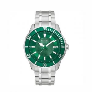 Image of Bulova Green and Silver 'Classic Sport' Sports Watch - 98B359