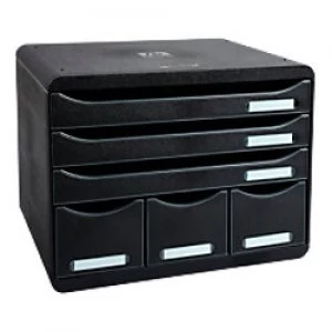 Image of Exacompta Drawer Unit with 6 Drawers Store-Box Maxi Plastic Black 35.5 x 27 x 27.1 cm