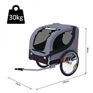 Image of PawHut Pet Trailer Grey, Black 730 mm x 1300 mm x 900 mm