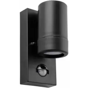 Image of Loops - Outdoor IP44 Wall Downlight with pir Sensor - 7W LED GU10 - Matt Black Polymer
