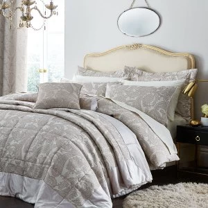 Image of Catherine Lansfield Opulent Jacquard Champagne Bed Set - Single