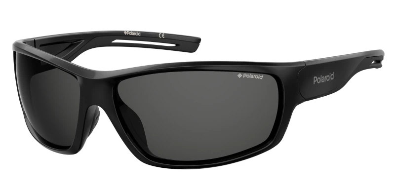 Image of Polaroid Polaroid Men Sport Wrap Black Grey Polarized Sunglasses Black One Size Male 716736242767