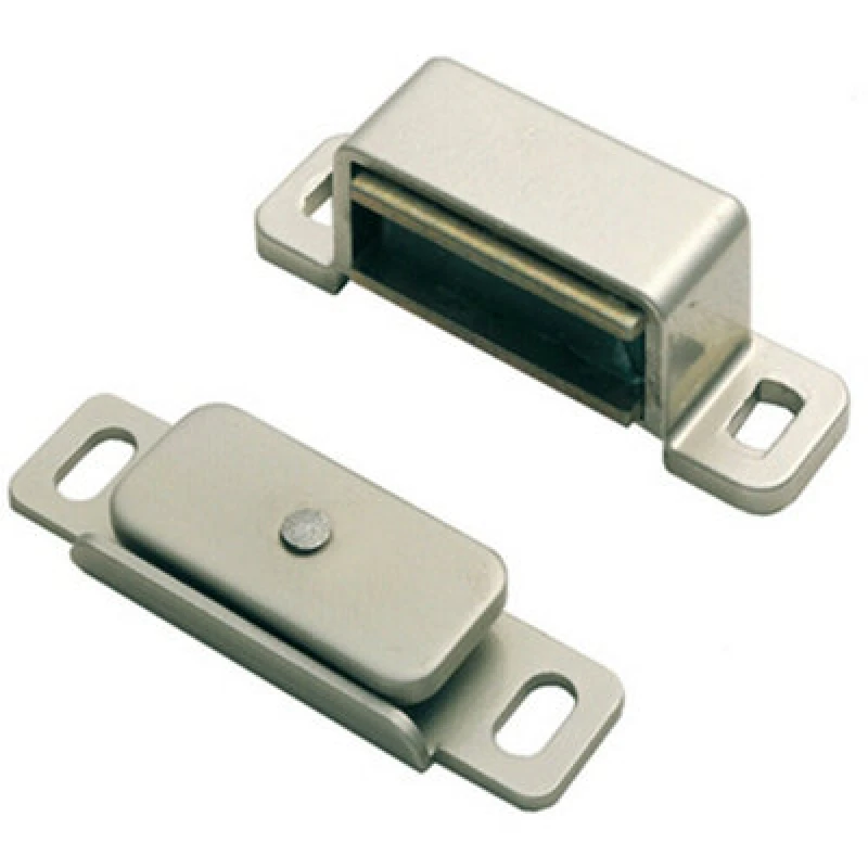 Image of Loops Magnetic Cupboard Door Catch 36.5mm Fixing Centres 3.5kg Pull Nickel Plated Metallics unisex