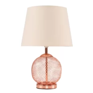 Image of Regina Touch Table Lamp with Beige Tapered Shade