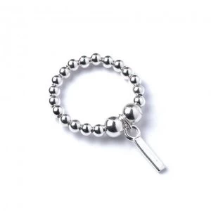 Image of Initial I Charm with Sterling Silver Ball Bead Ring