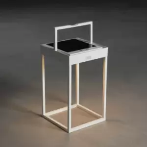 Image of Konstsmide Portofino Outdoor Effect Lantern Solar, USB 2700K, 3000K On, Off, Dusk, Dawn White, IP54