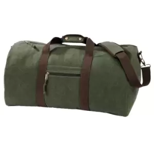 Image of Quadra Vintage Canvas Holdall Duffle Bag - 45 Litres (Pack of 2) (One Size) (Vintage Military Green)