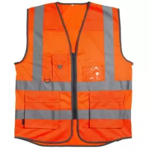 Image of Warrior Unisex Adult Executive Mesh Hi-Vis Vest (S) (Fluorescent Orange)