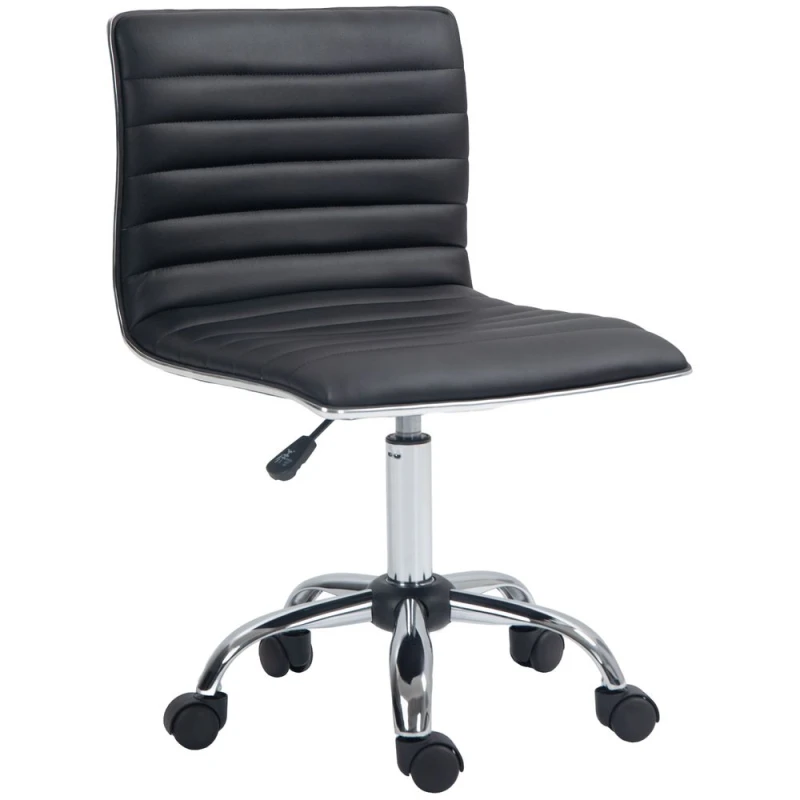 Image of HOMCOM HOMCOM Ergonomic Executive Office Chair Computer Armless Wheels 360 Swivel in Black One Size Unisex 5061025017508