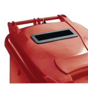 Image of Slingsby Red Confidential Waste Wheelie Bin 120 Litre With Slot and Lid Lock 37