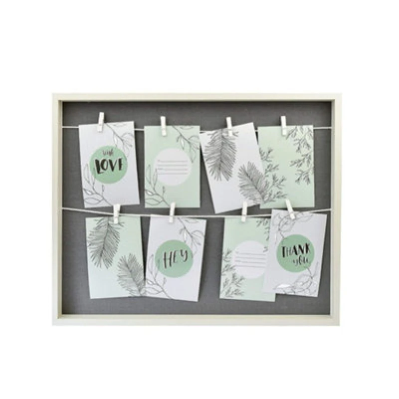 Image of Nielsen Accent Photo Collage Frame For 8 Pictures 4X6In With Clothesline And 8 Clips - White/grey