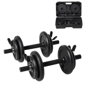 Image of Homcom Adjustable Dumbbell Set Lifting Training Home Gym Office Black