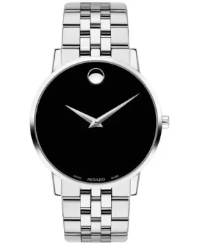 Image of Movado Museum Classic Black Dial Stainless Steel Mens Watch 0607199 0607199